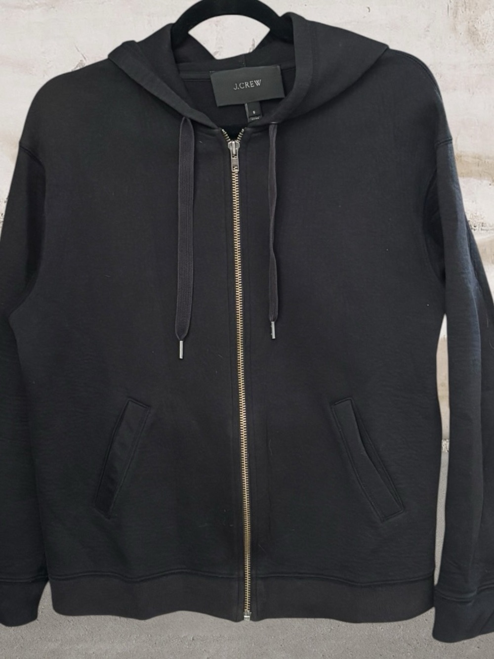 J. Crew Black Performance Full Zip Hoodie Size Small - Picture 2 of 5
